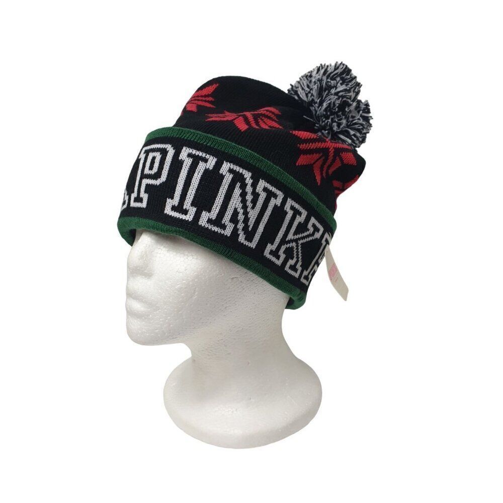 Victoria's Secret Pink and Black Knit Hat
